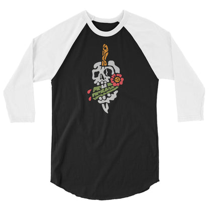 Tricho Skull 3/4 sleeve raglan shirt