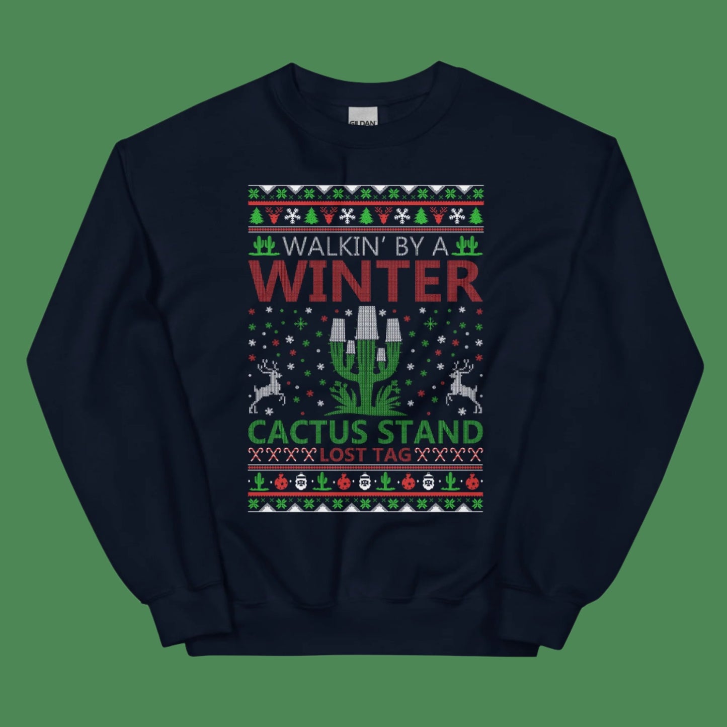 Christmas Cactus Stand Ugly Sweater