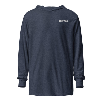 Lost Tag doppelseitiges Unisex-Langarm-T-Shirt mit Kapuze